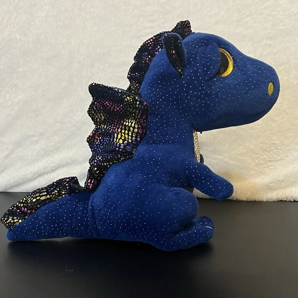 TY Beanie Boos SAFFIRE Sapphire Blue Dragon Plush Retired Multicolor Toy 2021